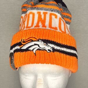 Broncos NFL Orange and Black Broncos Knit Hat Beanie